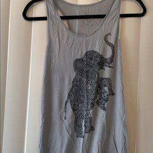 Gray geometric elephant racerback tank top